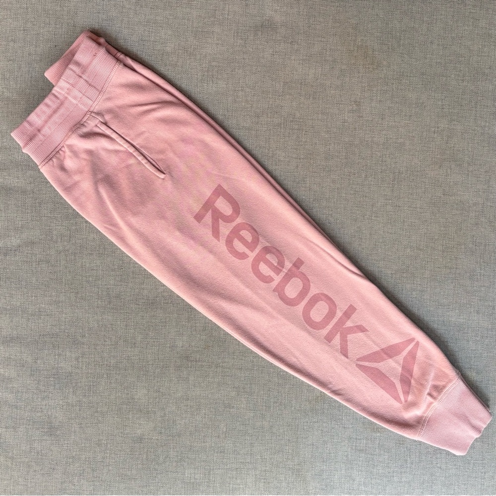 Reebok Dusty Pink Sweatpants with Side brand detail